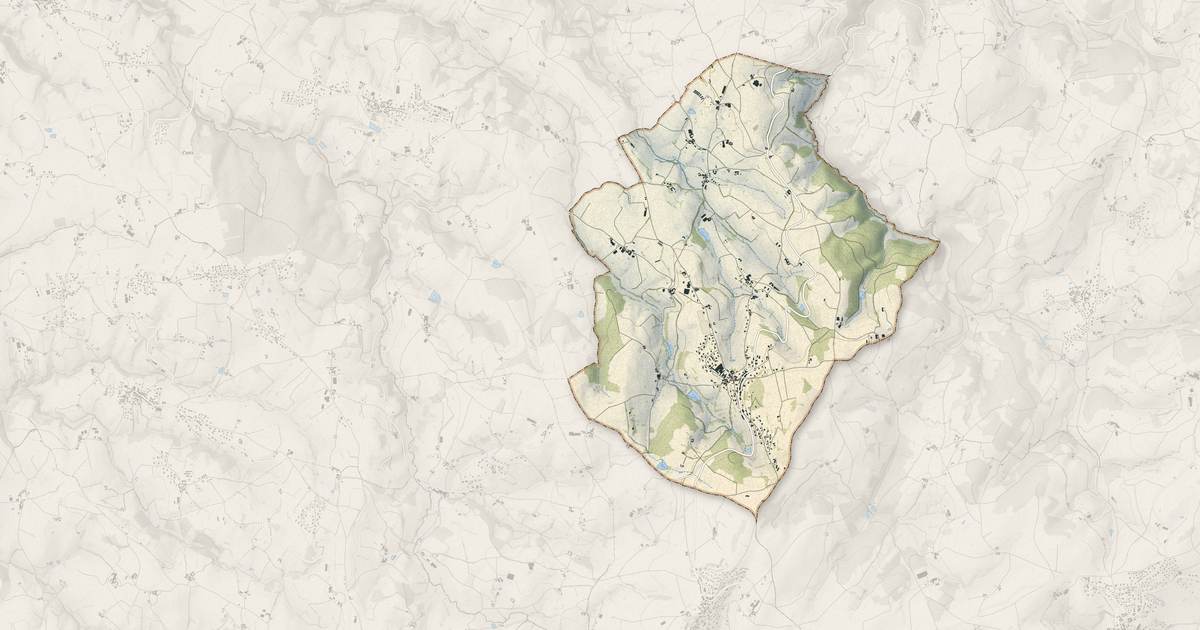 Portrait cartographique de Grammond : relief, eau, forêts, bâti et voies, calculés à partir des données de l'IGN