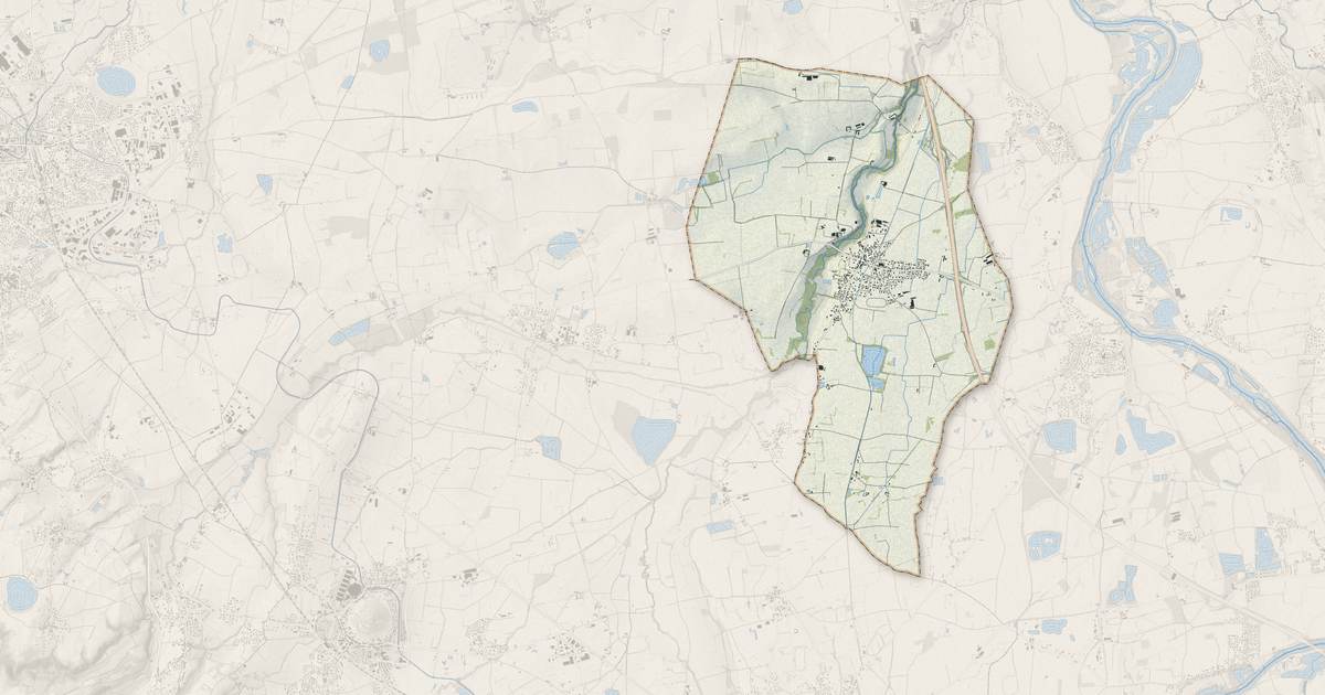 Portrait cartographique de L'Hôpital-le-Grand : relief, eau, forêts, bâti et voies, calculés à partir des données de l'IGN