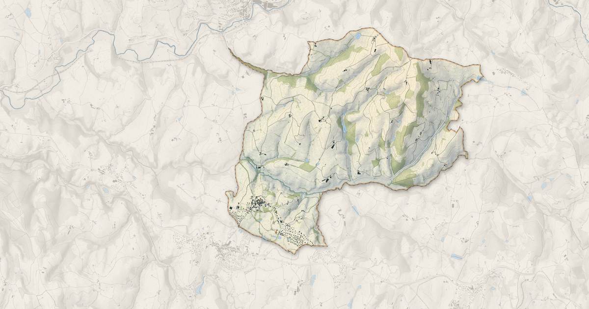 Portrait cartographique de Lay : relief, eau, forêts, bâti et voies, calculés à partir des données de l'IGN