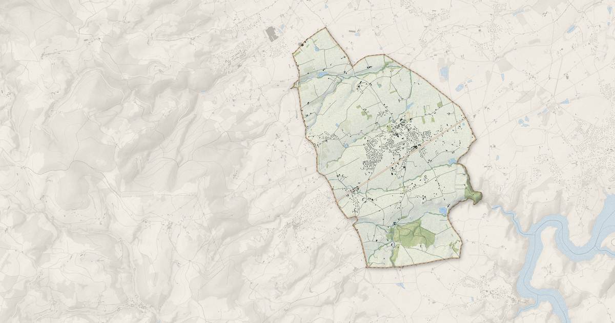 Portrait cartographique de Lentigny : relief, eau, forêts, bâti et voies, calculés à partir des données de l'IGN