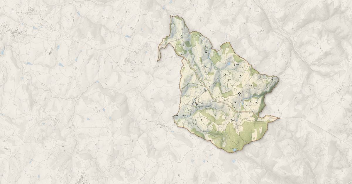 Portrait cartographique de Machézal : relief, eau, forêts, bâti et voies, calculés à partir des données de l'IGN