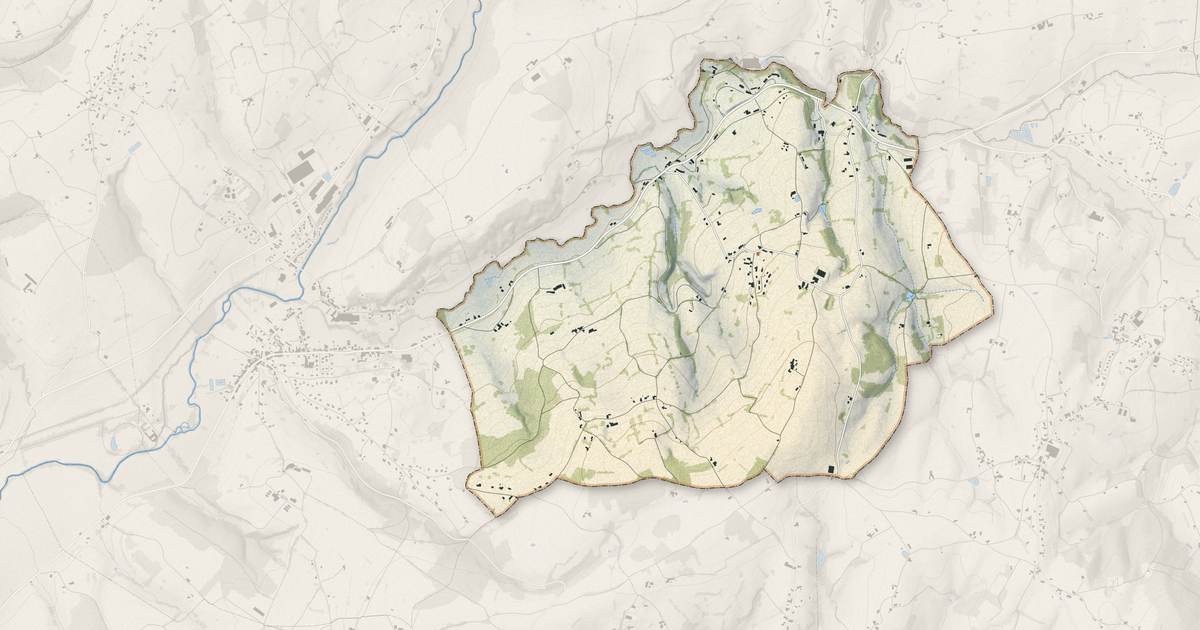 Portrait cartographique de Maizilly : relief, eau, forêts, bâti et voies, calculés à partir des données de l'IGN