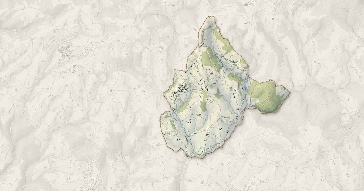 Portrait cartographique de Montchal : relief, eau, forêts, bâti et voies, calculés à partir des données de l'IGN