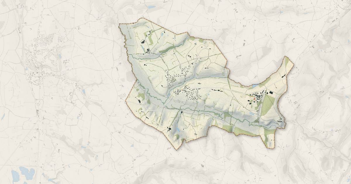 Portrait cartographique de Nandax : relief, eau, forêts, bâti et voies, calculés à partir des données de l'IGN