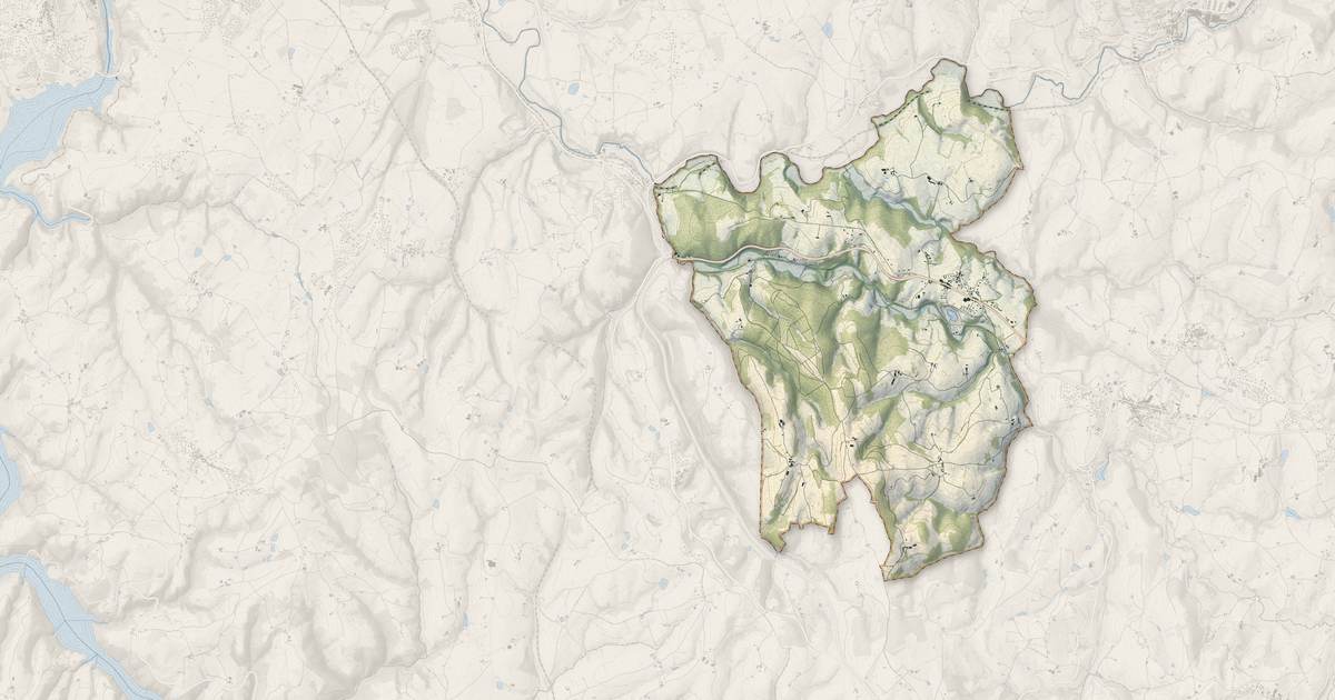 Portrait cartographique de Neaux : relief, eau, forêts, bâti et voies, calculés à partir des données de l'IGN