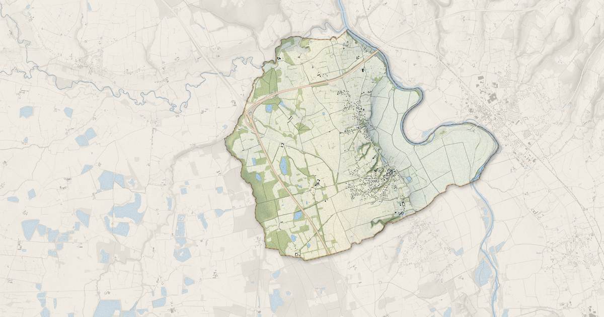 Portrait cartographique de Nervieux : relief, eau, forêts, bâti et voies, calculés à partir des données de l'IGN