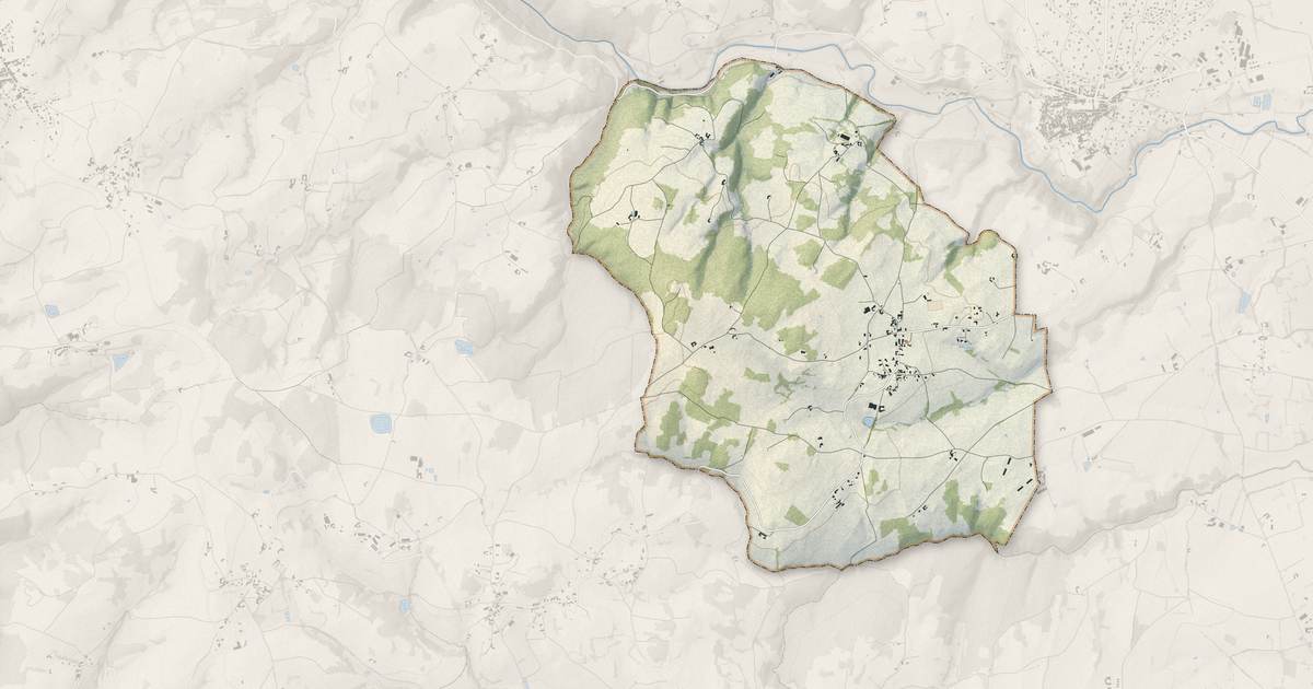 Portrait cartographique de Nollieux : relief, eau, forêts, bâti et voies, calculés à partir des données de l'IGN