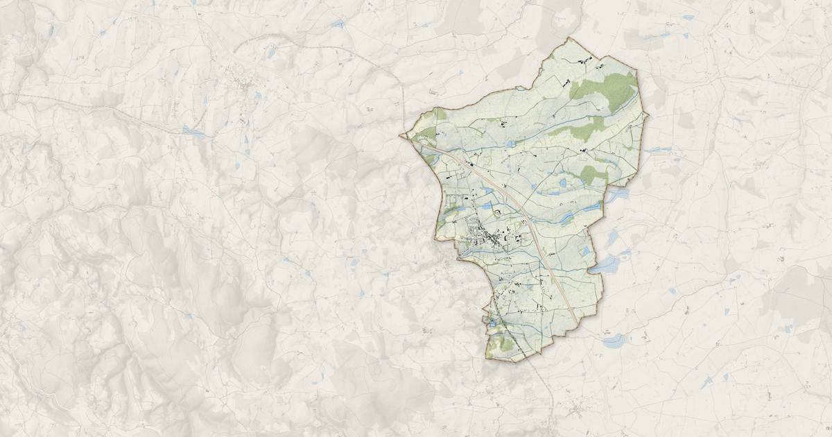 Portrait cartographique de La Pacaudière : relief, eau, forêts, bâti et voies, calculés à partir des données de l'IGN
