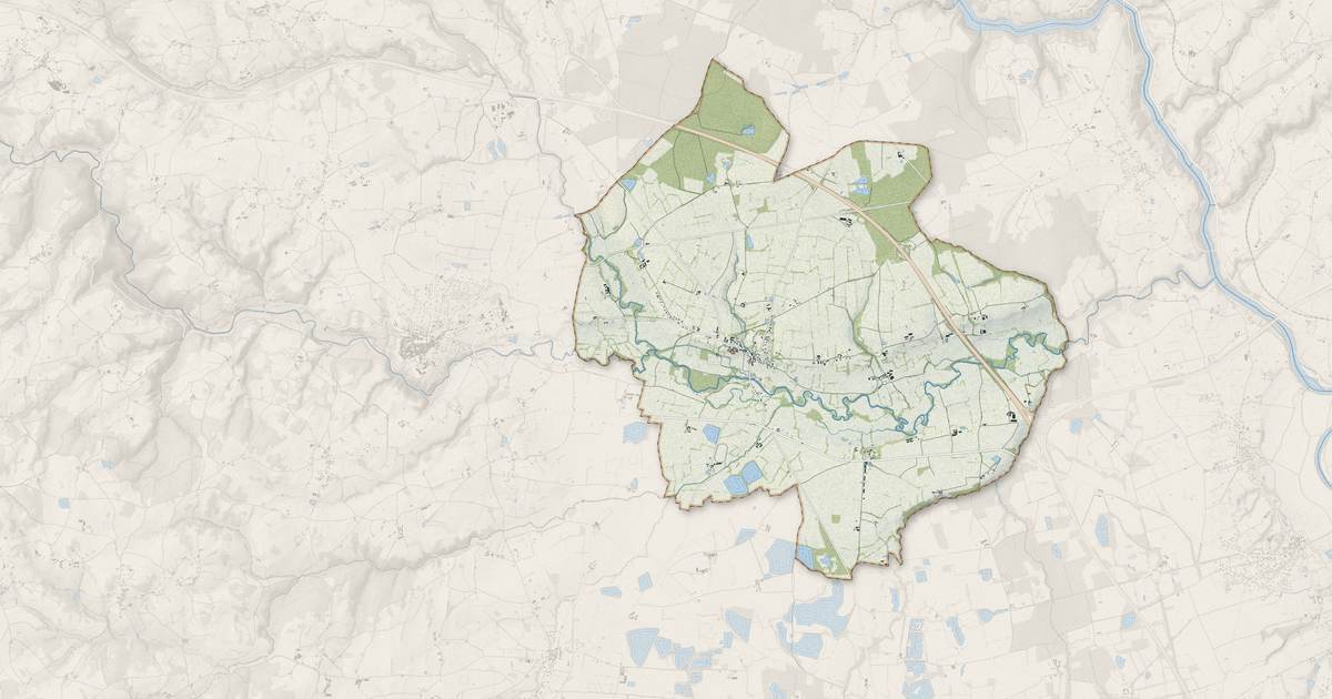 Portrait cartographique de Pommiers-en-Forez : relief, eau, forêts, bâti et voies, calculés à partir des données de l'IGN