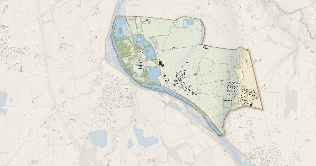 Portrait cartographique de Rivas : relief, eau, forêts, bâti et voies, calculés à partir des données de l'IGN