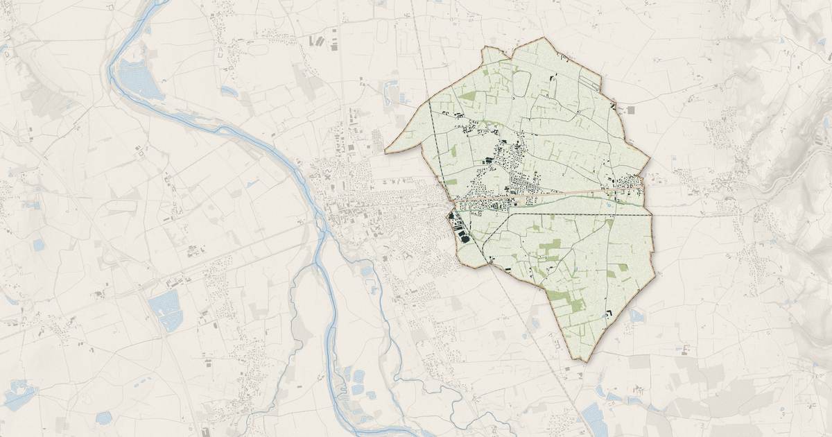 Portrait cartographique de Saint-André-le-Puy : relief, eau, forêts, bâti et voies, calculés à partir des données de l'IGN
