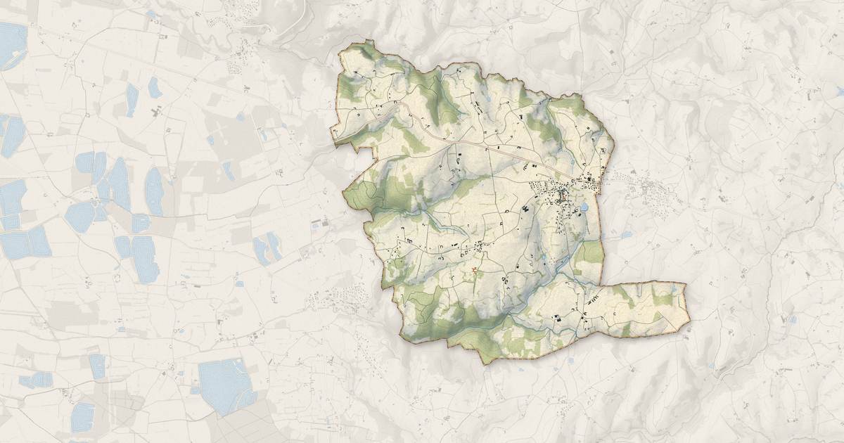 Portrait cartographique de Saint-Barthélemy-Lestra : relief, eau, forêts, bâti et voies, calculés à partir des données de l'IGN