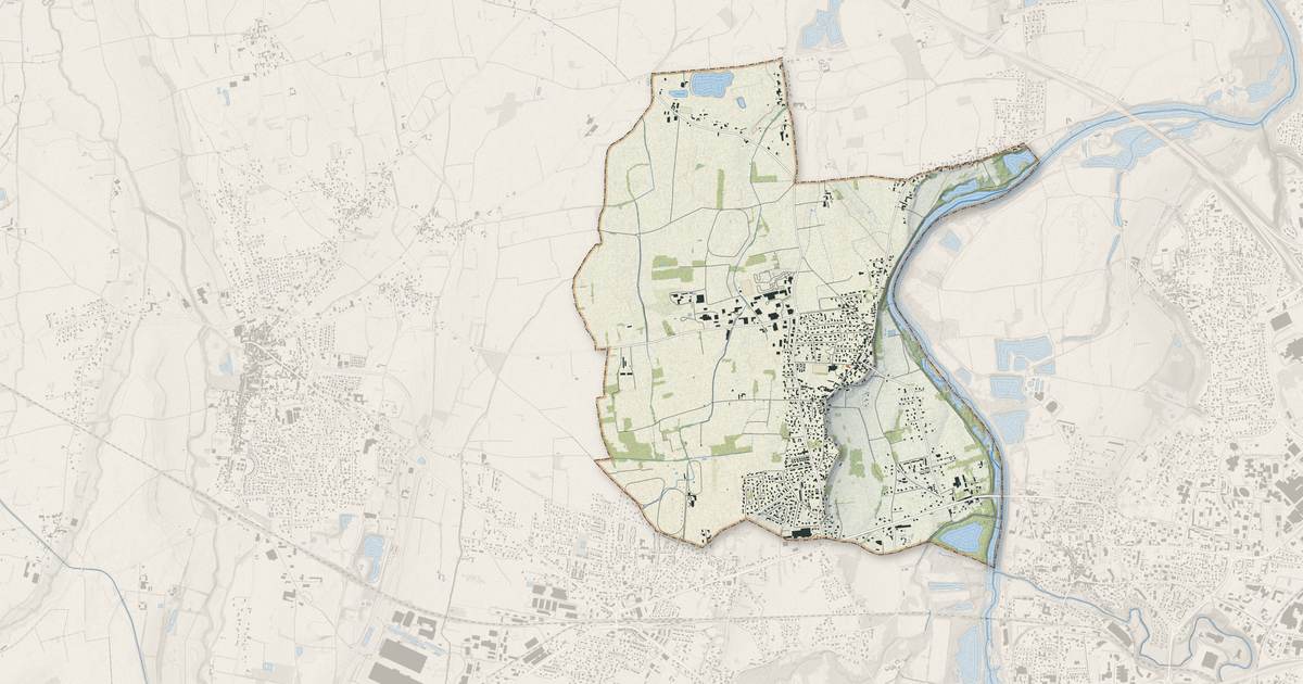 Portrait cartographique de Saint-Cyprien : relief, eau, forêts, bâti et voies, calculés à partir des données de l'IGN