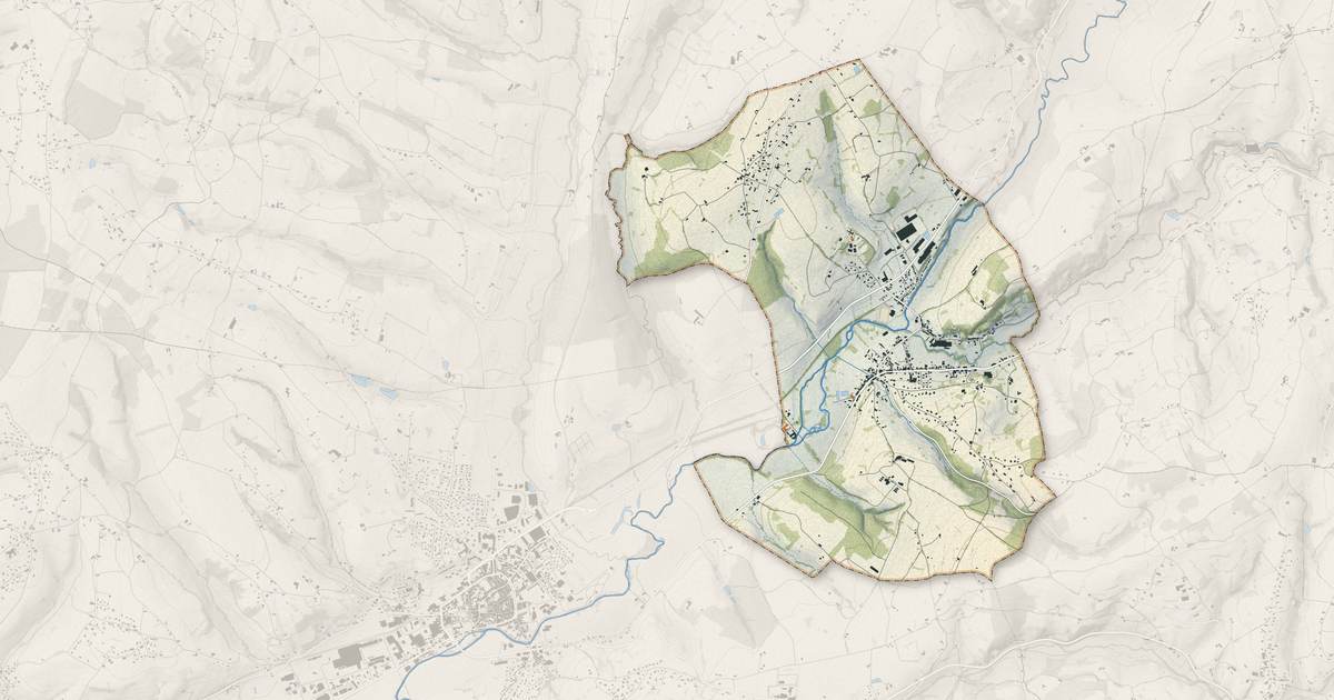Portrait cartographique de Saint-Denis-de-Cabanne : relief, eau, forêts, bâti et voies, calculés à partir des données de l'IGN