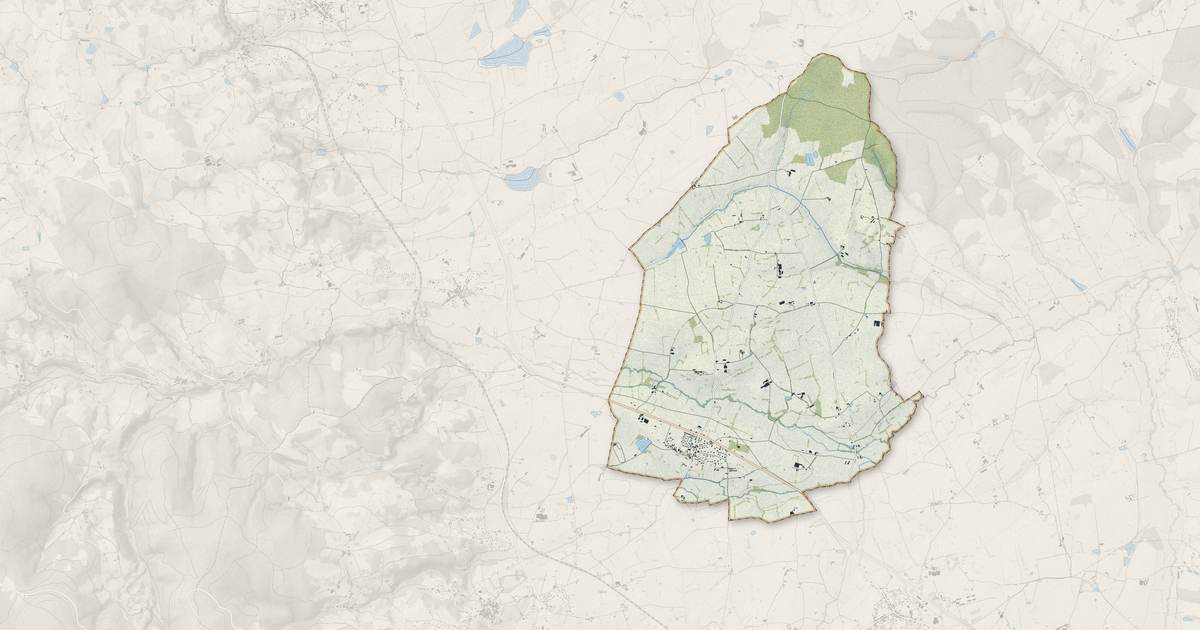 Portrait cartographique de Saint-Forgeux-Lespinasse : relief, eau, forêts, bâti et voies, calculés à partir des données de l'IGN