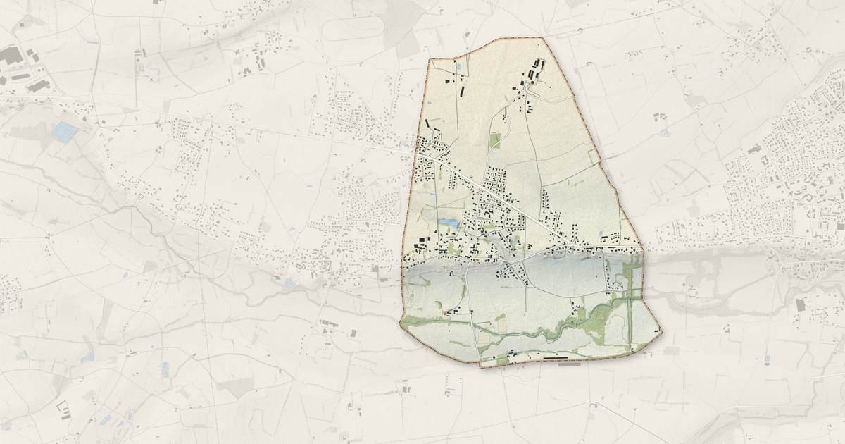 Portrait cartographique de Saint-Léger-sur-Roanne : relief, eau, forêts, bâti et voies, calculés à partir des données de l'IGN