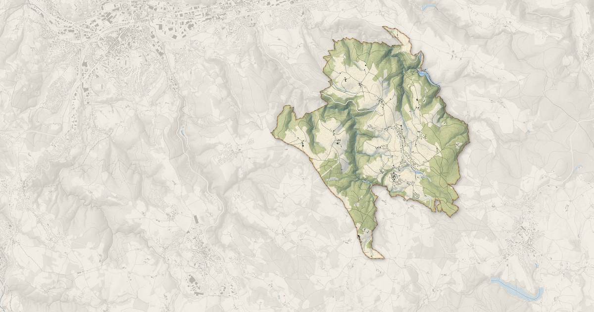 Portrait cartographique de Saint-Romain-les-Atheux : relief, eau, forêts, bâti et voies, calculés à partir des données de l'IGN