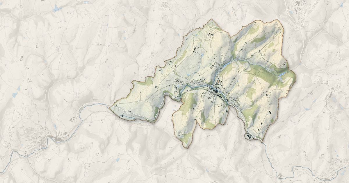 Portrait cartographique de Saint-Victor-sur-Rhins : relief, eau, forêts, bâti et voies, calculés à partir des données de l'IGN