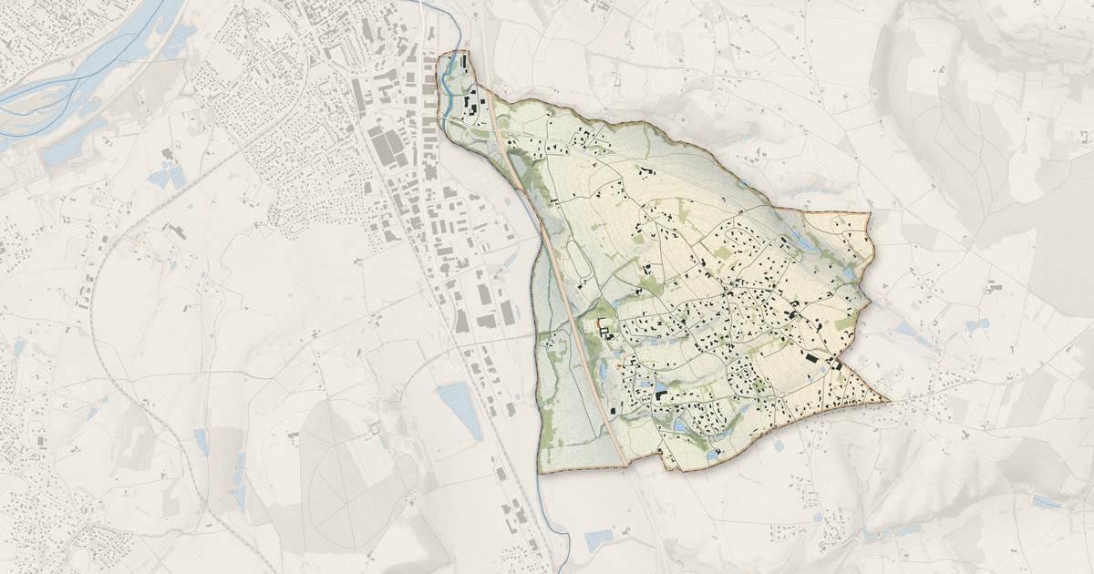 Portrait cartographique de Saint-Vincent-de-Boisset : relief, eau, forêts, bâti et voies, calculés à partir des données de l'IGN