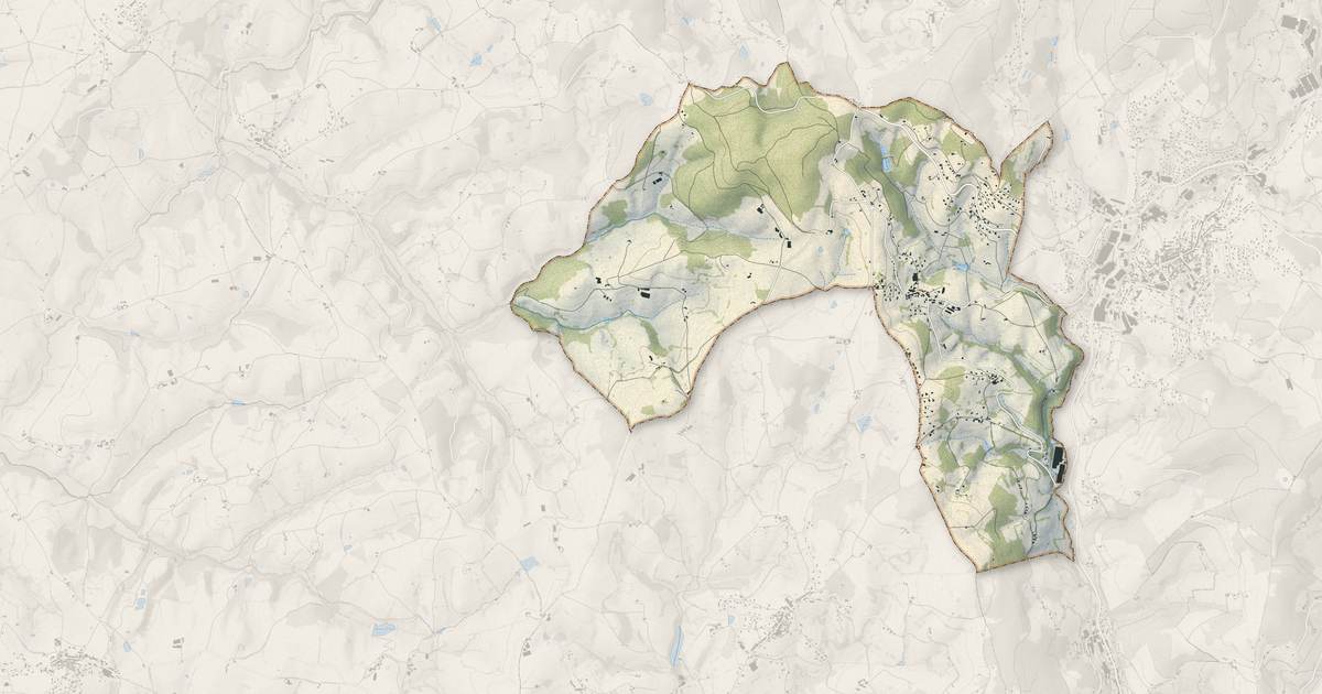 Portrait cartographique de Sevelinges : relief, eau, forêts, bâti et voies, calculés à partir des données de l'IGN