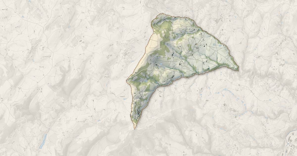 Portrait cartographique de Valfleury : relief, eau, forêts, bâti et voies, calculés à partir des données de l'IGN