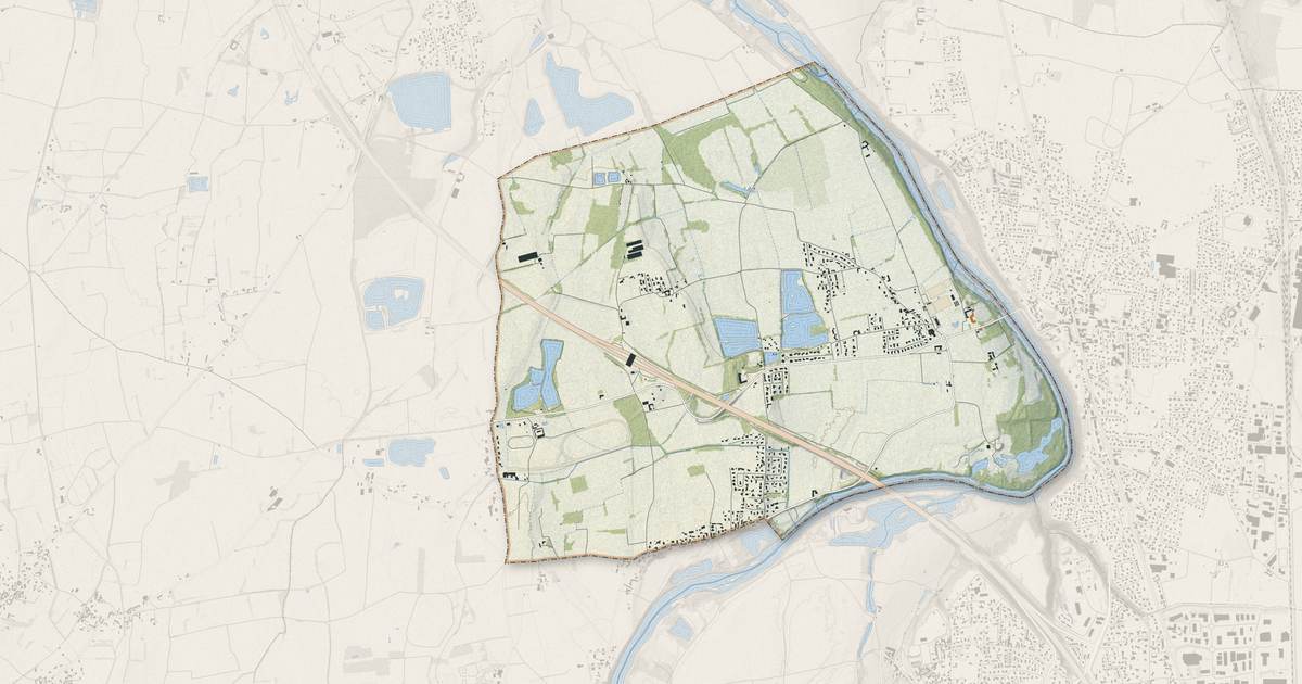Portrait cartographique de Veauchette : relief, eau, forêts, bâti et voies, calculés à partir des données de l'IGN