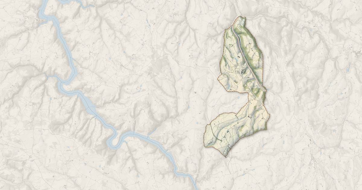 Portrait cartographique de Vendranges : relief, eau, forêts, bâti et voies, calculés à partir des données de l'IGN