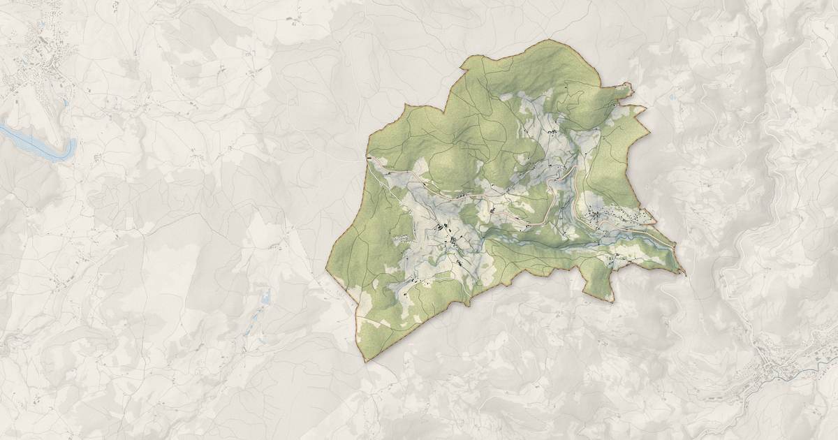 Portrait cartographique de La Versanne : relief, eau, forêts, bâti et voies, calculés à partir des données de l'IGN