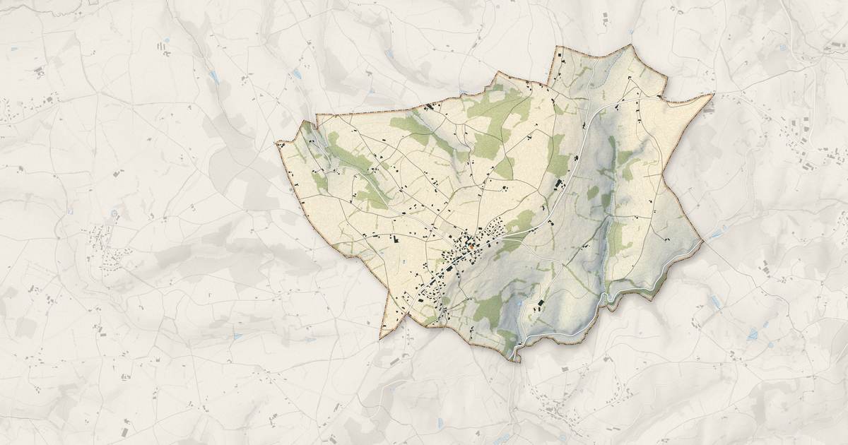 Portrait cartographique de Villers : relief, eau, forêts, bâti et voies, calculés à partir des données de l'IGN