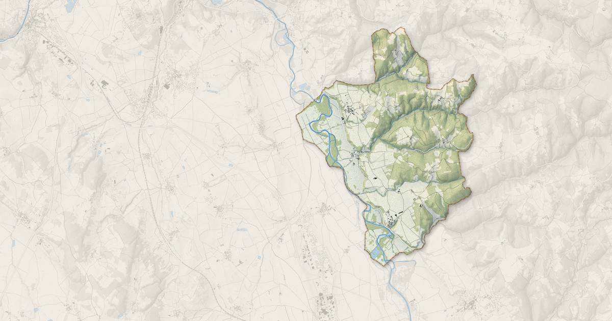 Portrait cartographique de Azérat : relief, eau, forêts, bâti et voies, calculés à partir des données de l'IGN