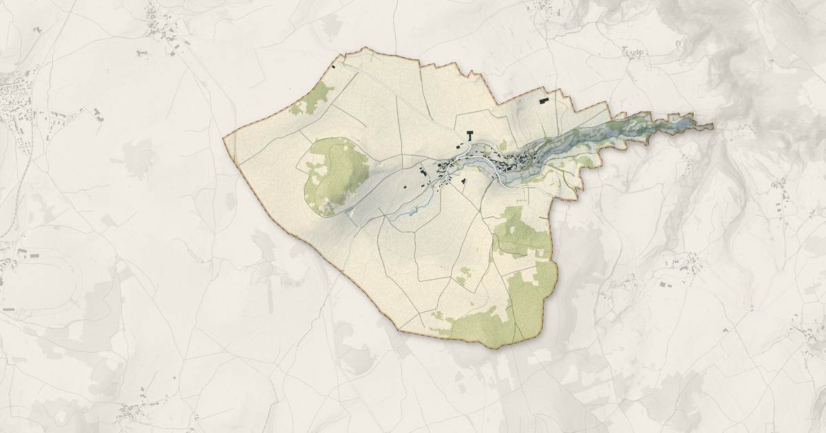 Portrait cartographique de Barges : relief, eau, forêts, bâti et voies, calculés à partir des données de l'IGN