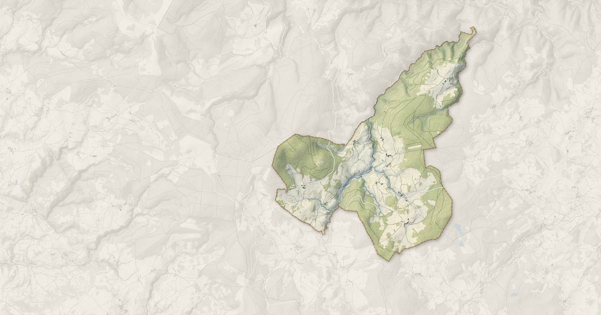 Portrait cartographique de La Besseyre-Saint-Mary : relief, eau, forêts, bâti et voies, calculés à partir des données de l'IGN