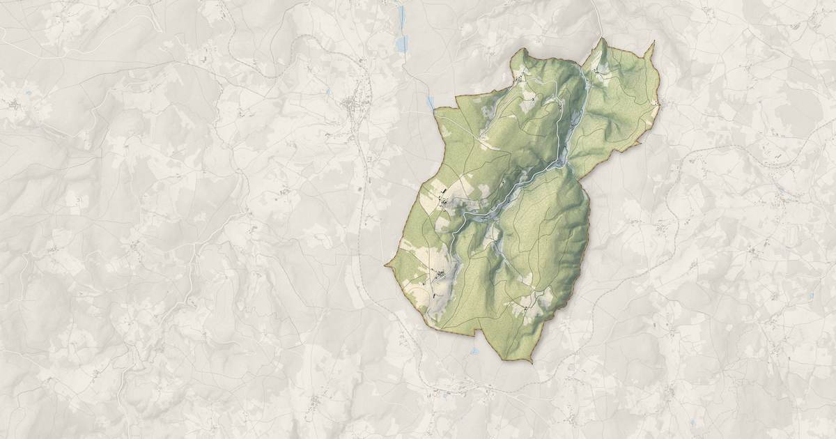 Portrait cartographique de Bonneval : relief, eau, forêts, bâti et voies, calculés à partir des données de l'IGN