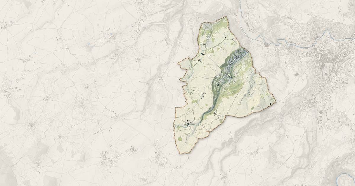 Portrait cartographique de Ceyssac : relief, eau, forêts, bâti et voies, calculés à partir des données de l'IGN