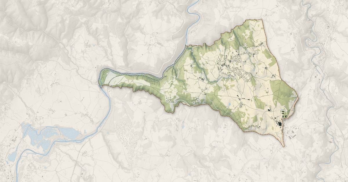 Portrait cartographique de La Chapelle-d'Aurec : relief, eau, forêts, bâti et voies, calculés à partir des données de l'IGN
