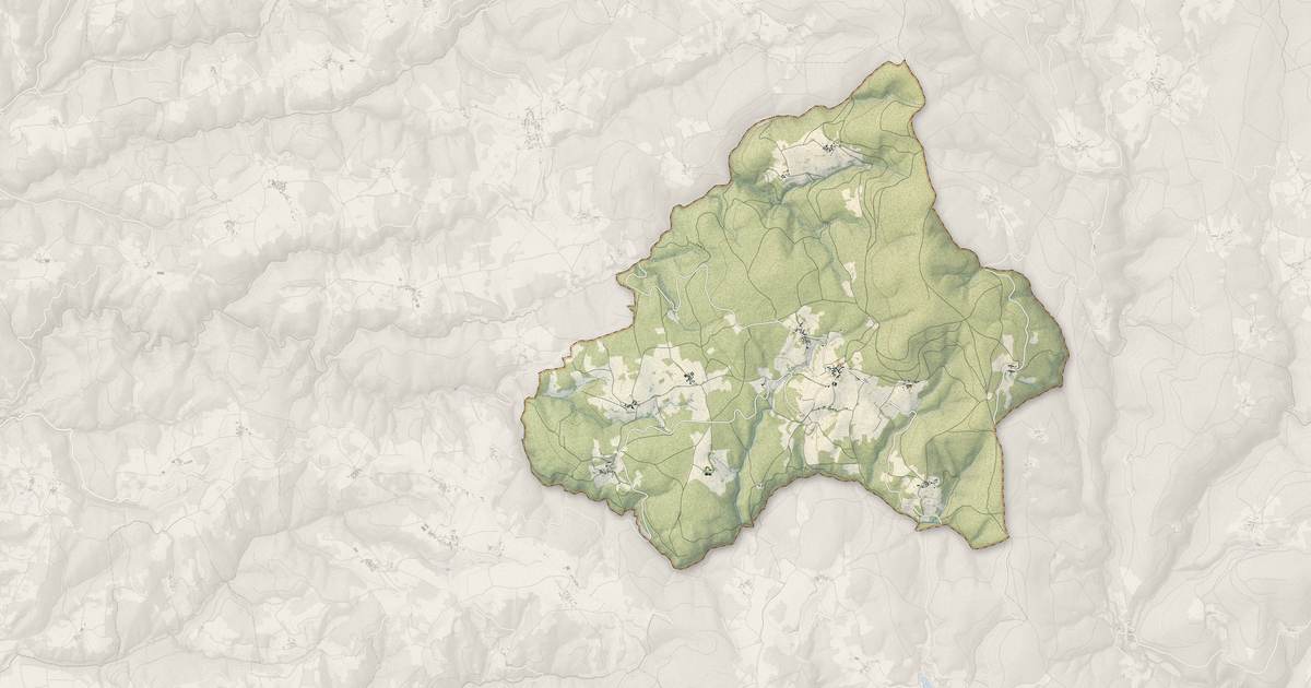 Portrait cartographique de Chassignolles : relief, eau, forêts, bâti et voies, calculés à partir des données de l'IGN