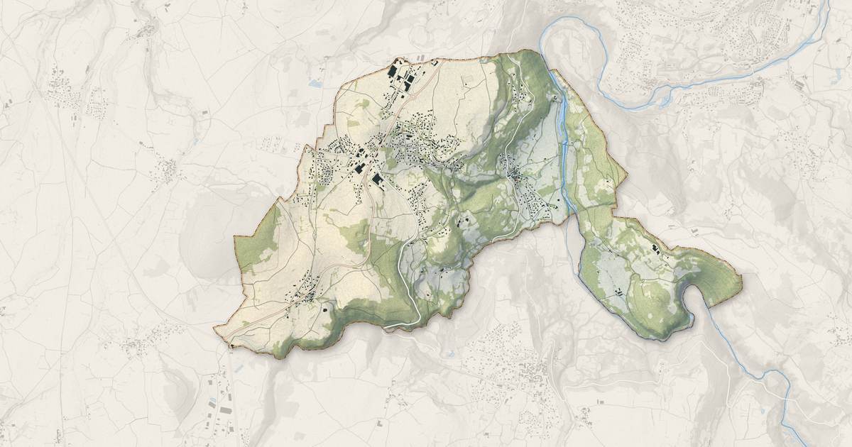 Portrait cartographique de Cussac-sur-Loire : relief, eau, forêts, bâti et voies, calculés à partir des données de l'IGN