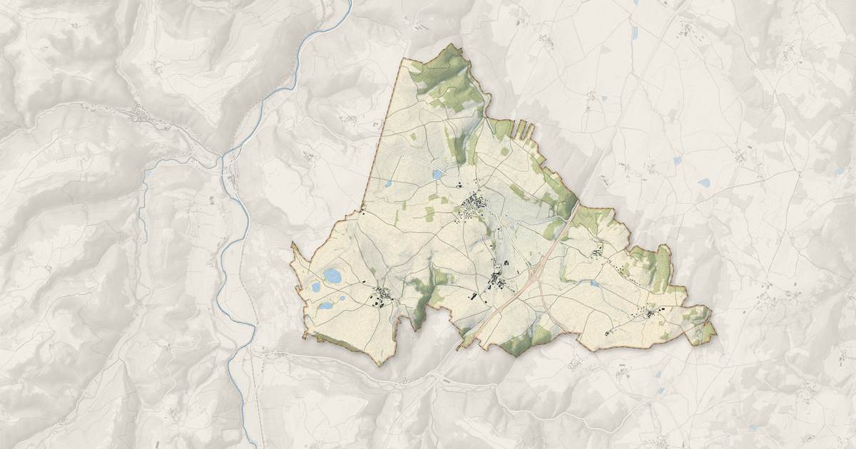 Portrait cartographique de Espalem : relief, eau, forêts, bâti et voies, calculés à partir des données de l'IGN