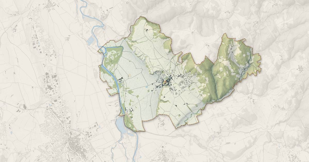 Portrait cartographique de Lamothe : relief, eau, forêts, bâti et voies, calculés à partir des données de l'IGN