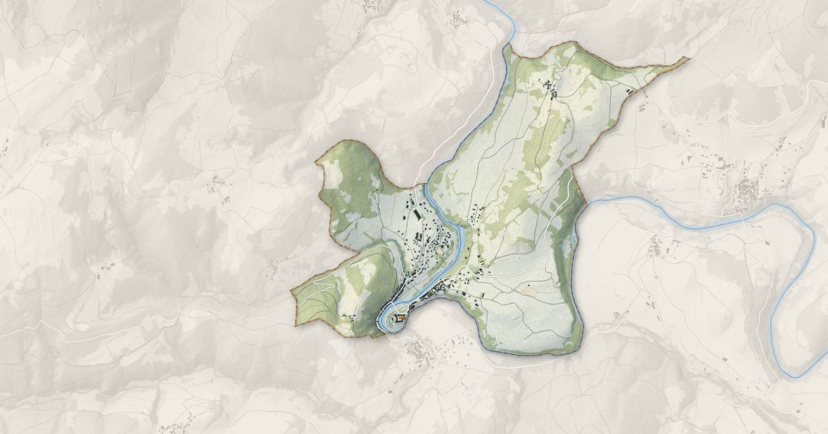 Portrait cartographique de Lavoûte-Chilhac : relief, eau, forêts, bâti et voies, calculés à partir des données de l'IGN