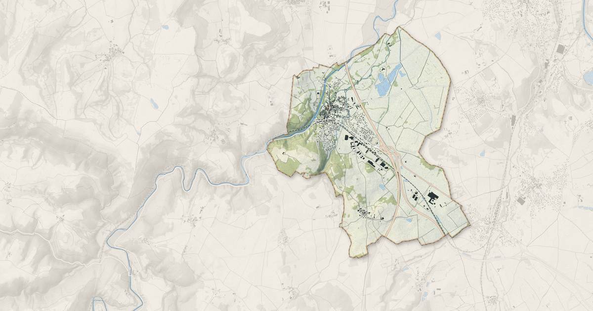 Portrait cartographique de Lempdes-sur-Allagnon : relief, eau, forêts, bâti et voies, calculés à partir des données de l'IGN