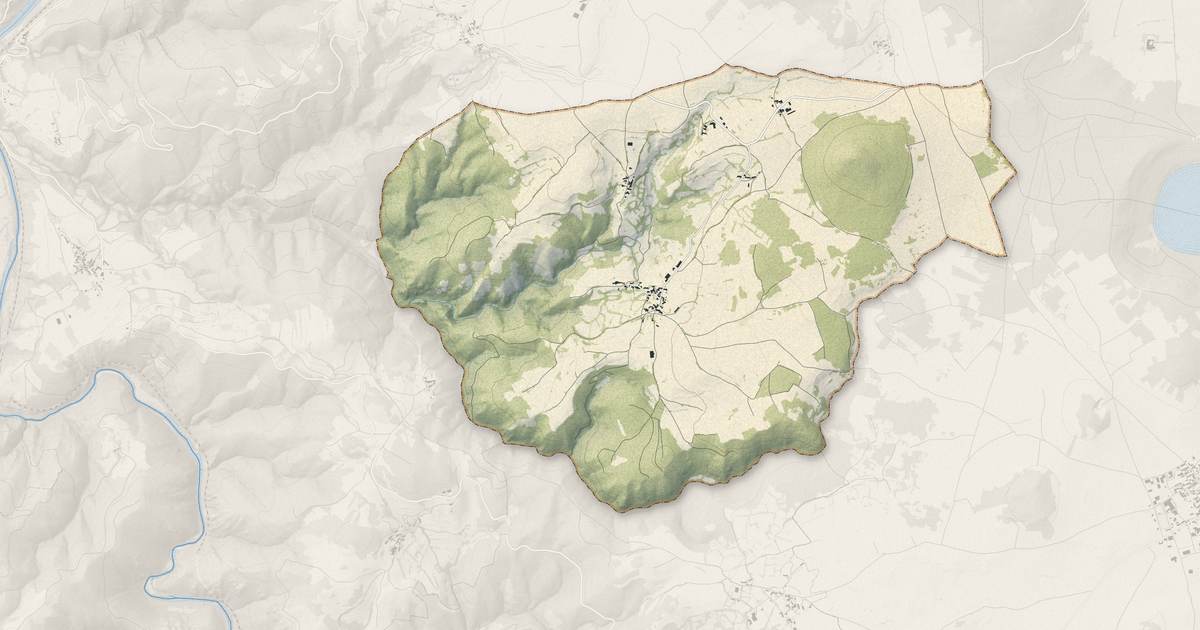 Portrait cartographique de Ouides : relief, eau, forêts, bâti et voies, calculés à partir des données de l'IGN