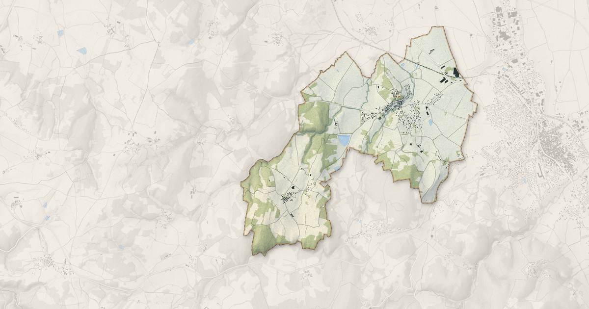 Portrait cartographique de Paulhac : relief, eau, forêts, bâti et voies, calculés à partir des données de l'IGN