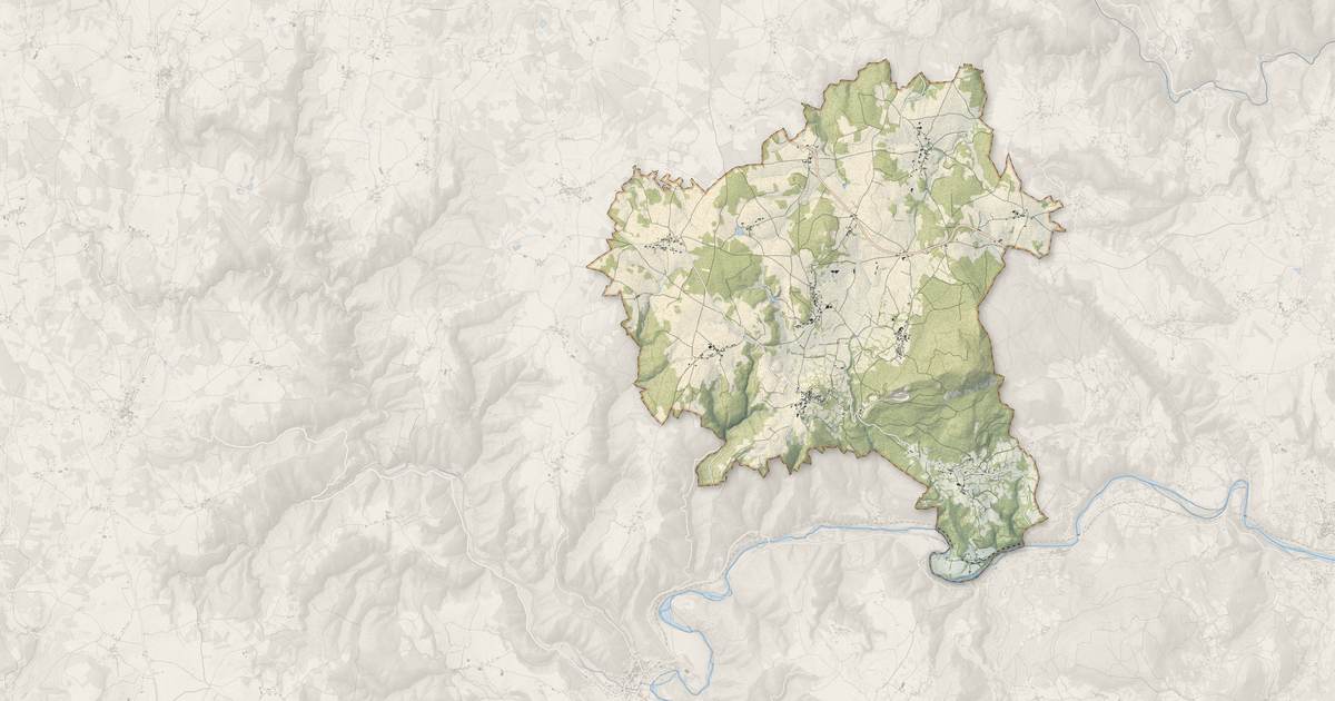 Portrait cartographique de Roche-en-Régnier : relief, eau, forêts, bâti et voies, calculés à partir des données de l'IGN