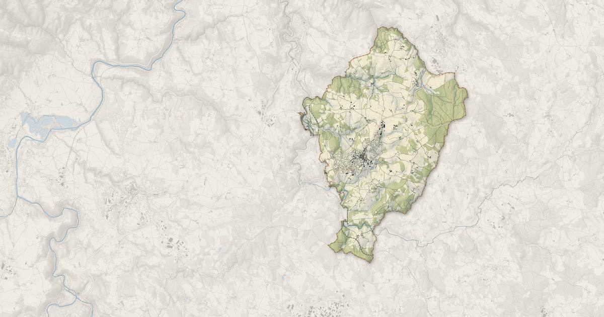 Portrait cartographique de Saint-Didier-en-Velay : relief, eau, forêts, bâti et voies, calculés à partir des données de l'IGN
