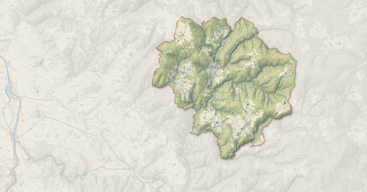 Portrait cartographique de Saint-Didier-sur-Doulon : relief, eau, forêts, bâti et voies, calculés à partir des données de l'IGN