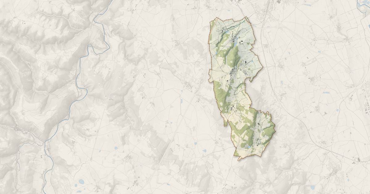 Portrait cartographique de Saint-Géron : relief, eau, forêts, bâti et voies, calculés à partir des données de l'IGN