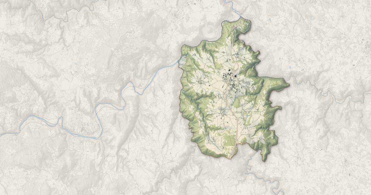 Portrait cartographique de Saint-Maurice-de-Lignon : relief, eau, forêts, bâti et voies, calculés à partir des données de l'IGN