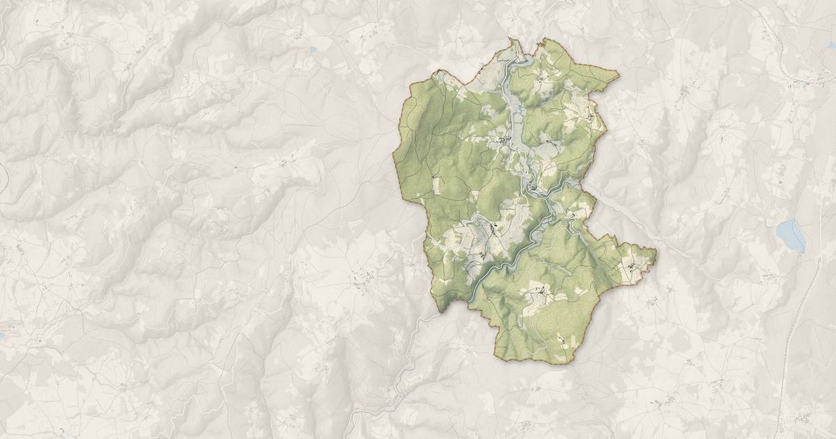 Portrait cartographique de Saint-Pal-de-Senouire : relief, eau, forêts, bâti et voies, calculés à partir des données de l'IGN