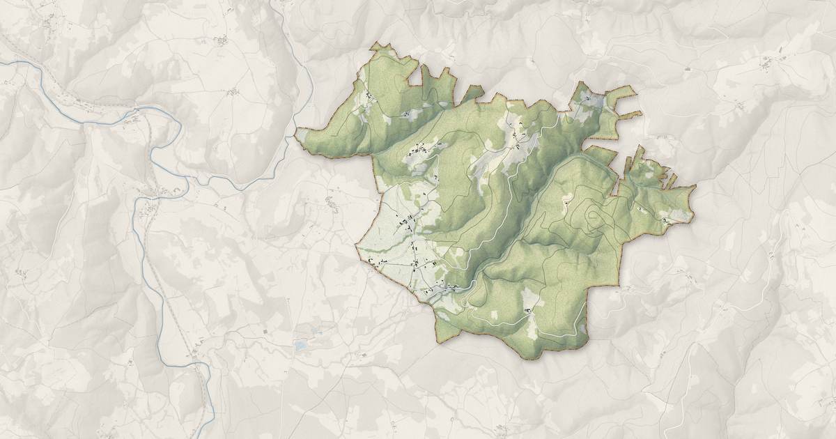 Portrait cartographique de Saint-Préjet-Armandon : relief, eau, forêts, bâti et voies, calculés à partir des données de l'IGN